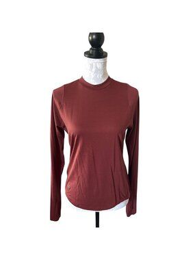 Janji Womens Long Sleeve Athletic Top Rust Color Small